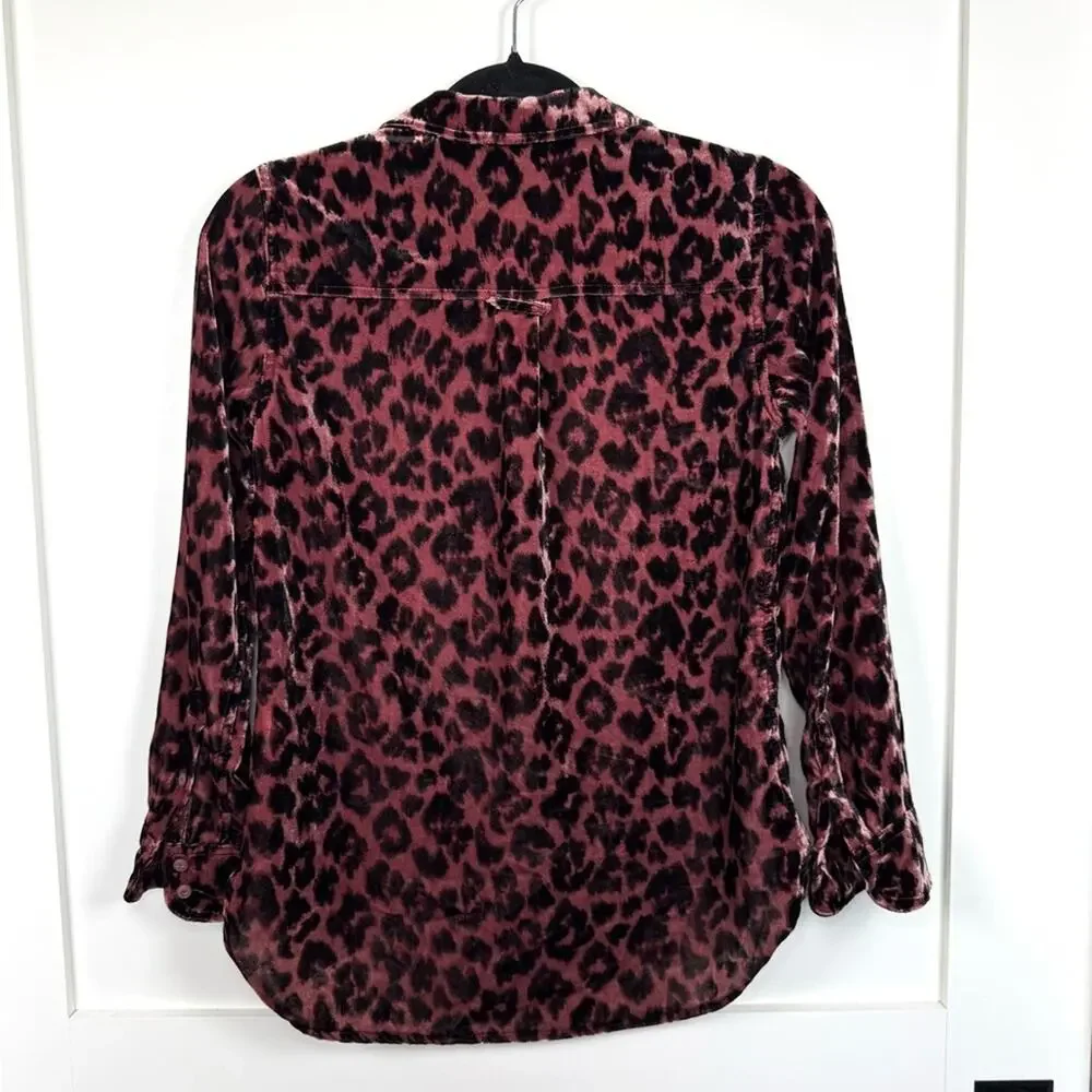 J.CREW Classic-fit Shirt In Drapey Velvet Leopard Print Pink Black J9279 00P